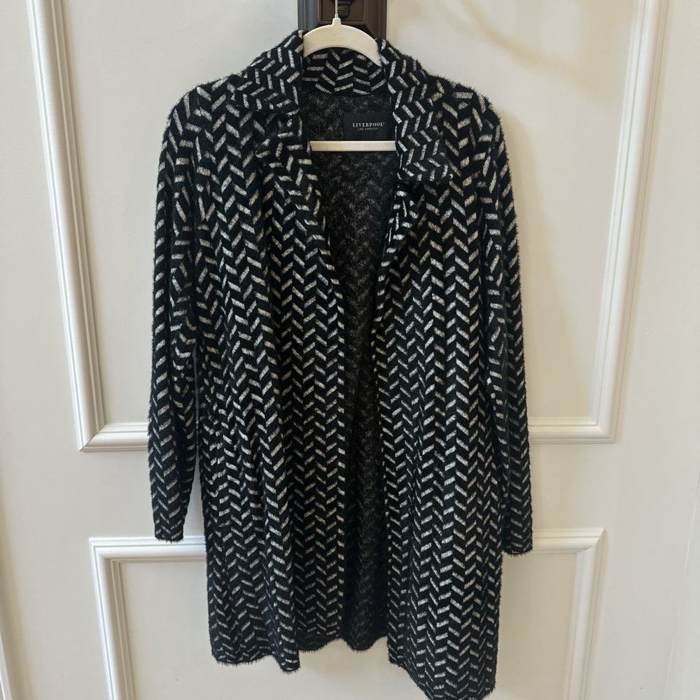 Liverpool Black and White Chevron Cardigan